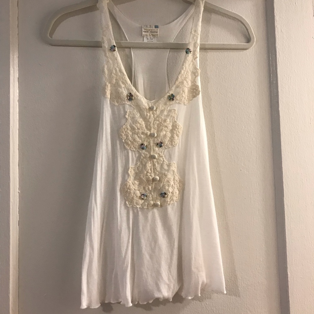 Free people intimately white flower tank